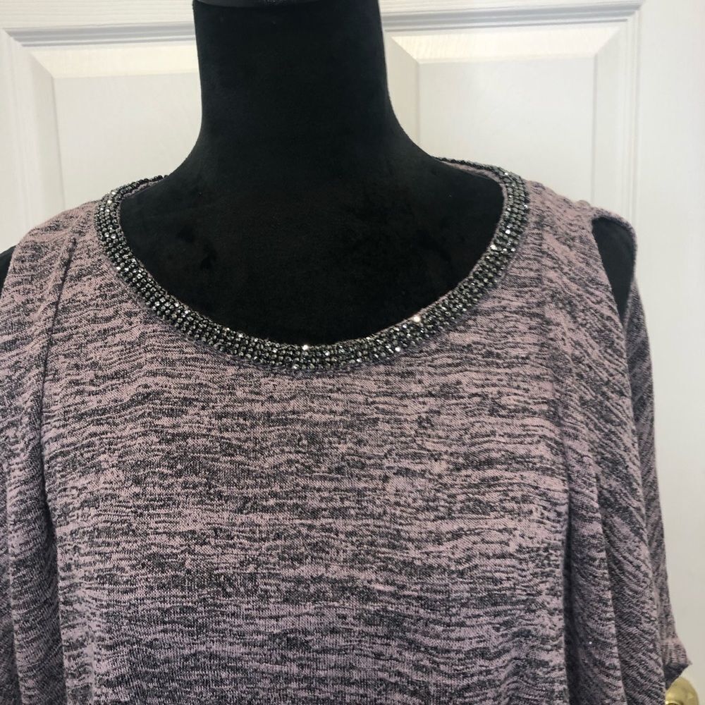 Juicy Couture pink and black top with jeweled collar, size large - Picture 2 of 8